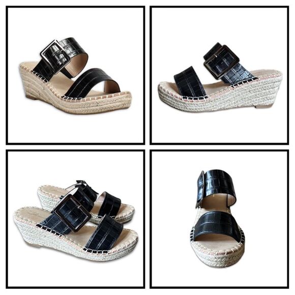 Vintage Havana Robin Wedge Sandals in Black - Picture 2 of 14